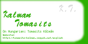kalman tomasits business card