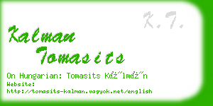 kalman tomasits business card